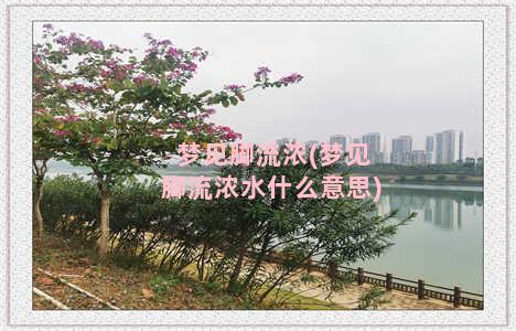 梦见脚流浓(梦见脚流浓水什么意思)